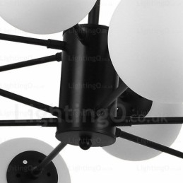 16-lichts Scandinavische kroonluchter met glazen kap