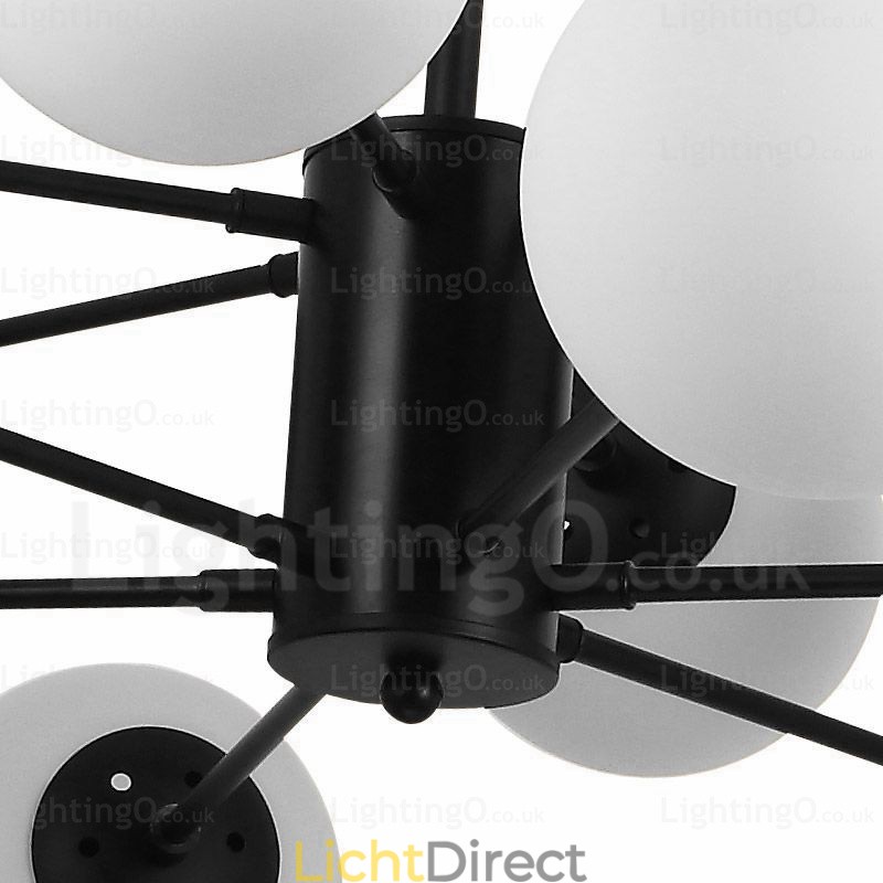 16-lichts Scandinavische kroonluchter met glazen kap