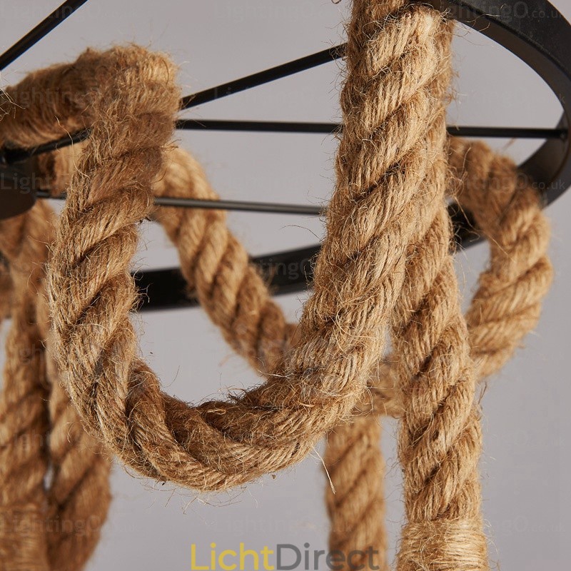 6-lichts vintage retro hanglamp