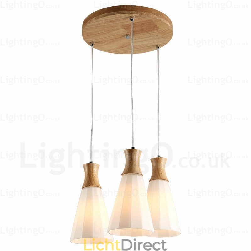 1-lichts moderne, eigentijdse Scandinavische hanglamp met glazen kap