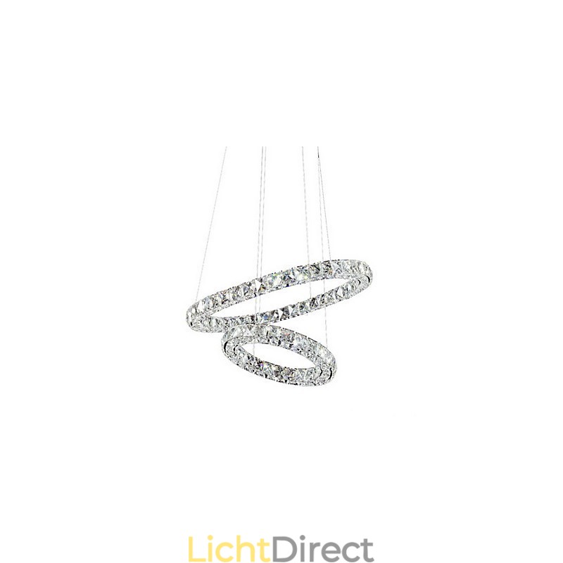 Kristallen hanglamp verlichting moderne 2 ringen drie zijden K9 kristal binnen plafondlampen lampen armaturen