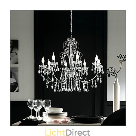 Traditionele klassieke kristallen chromen metalen kroonluchter