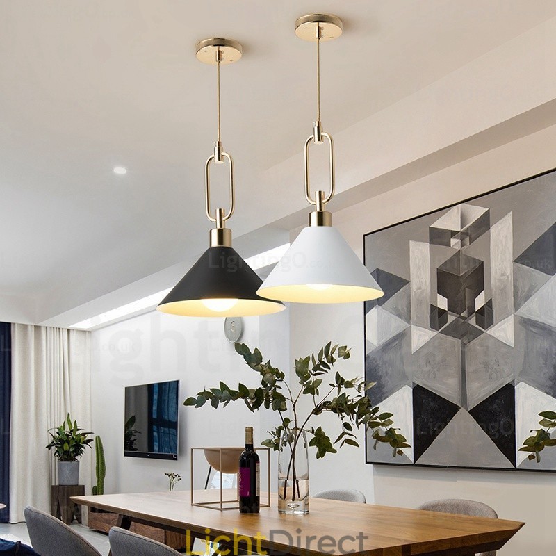 1-lichts Nordic moderne eigentijdse hanglamp met roestvrijstalen kap Winkels