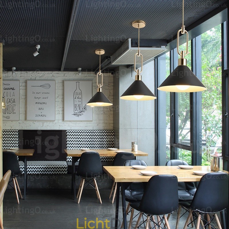 1-lichts Nordic moderne eigentijdse hanglamp met roestvrijstalen kap Winkels