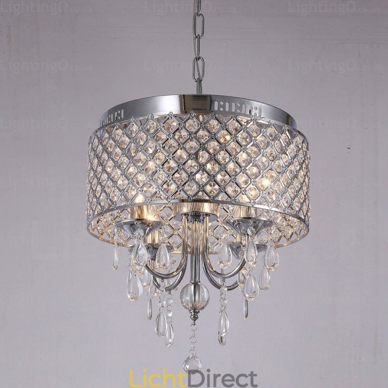 1-lichts moderne, eigentijdse hanglamp met kristallen kap