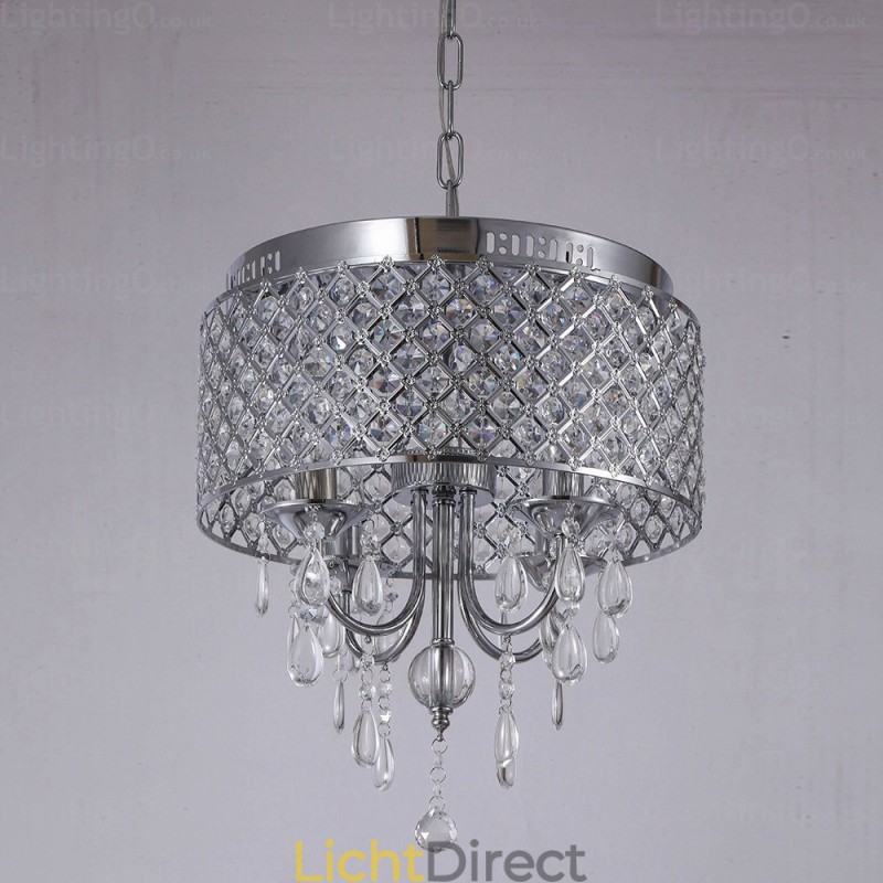 1-lichts moderne, eigentijdse hanglamp met kristallen kap