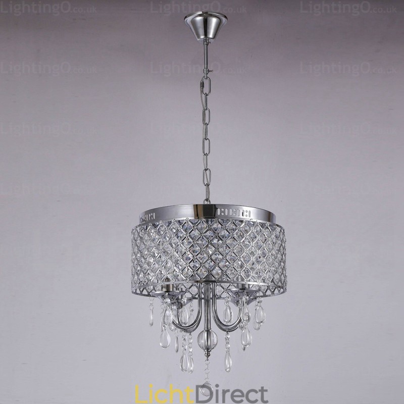 1-lichts moderne, eigentijdse hanglamp met kristallen kap