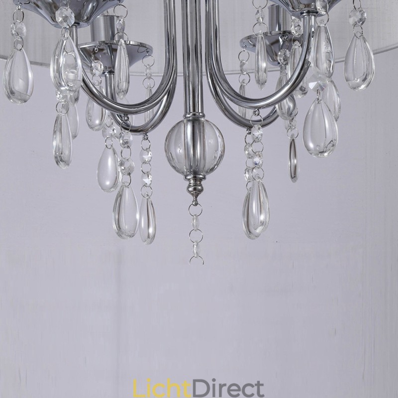 1-lichts moderne, eigentijdse hanglamp met kristallen kap