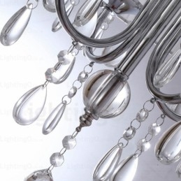 1-lichts moderne, eigentijdse hanglamp met kristallen kap