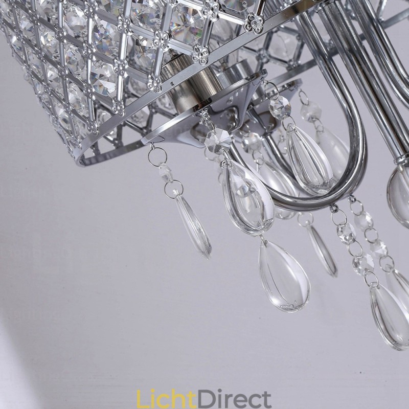 1-lichts moderne, eigentijdse hanglamp met kristallen kap