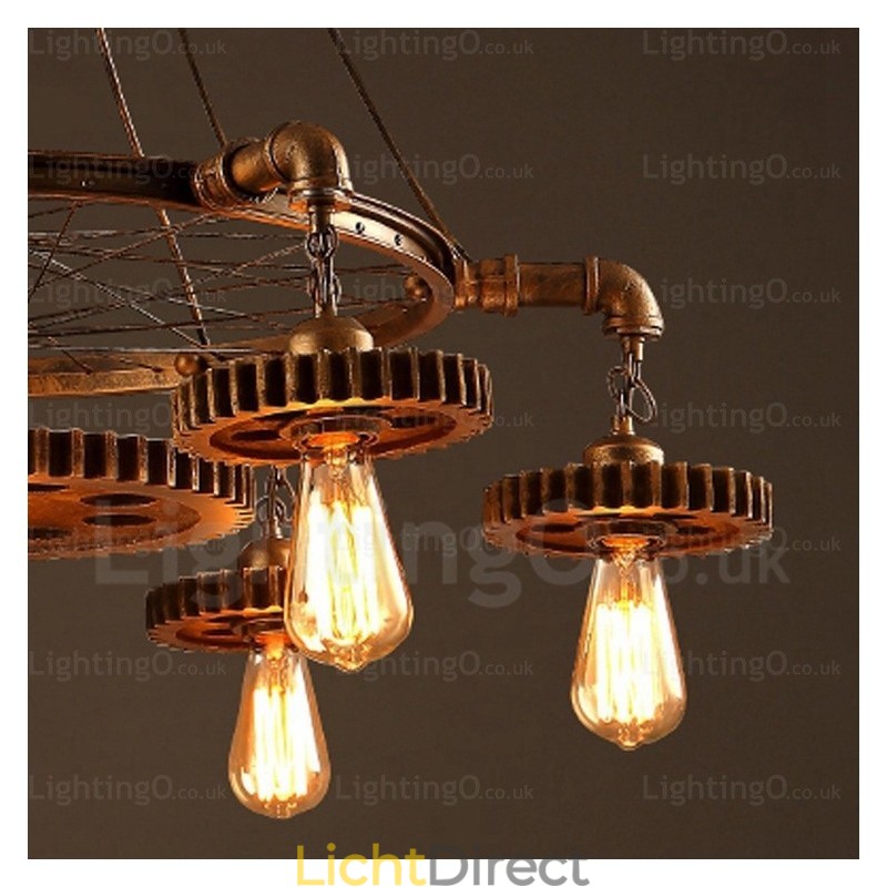 7-lichts vintage retro hanglamp