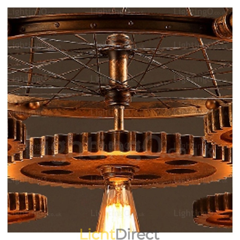 7-lichts vintage retro hanglamp