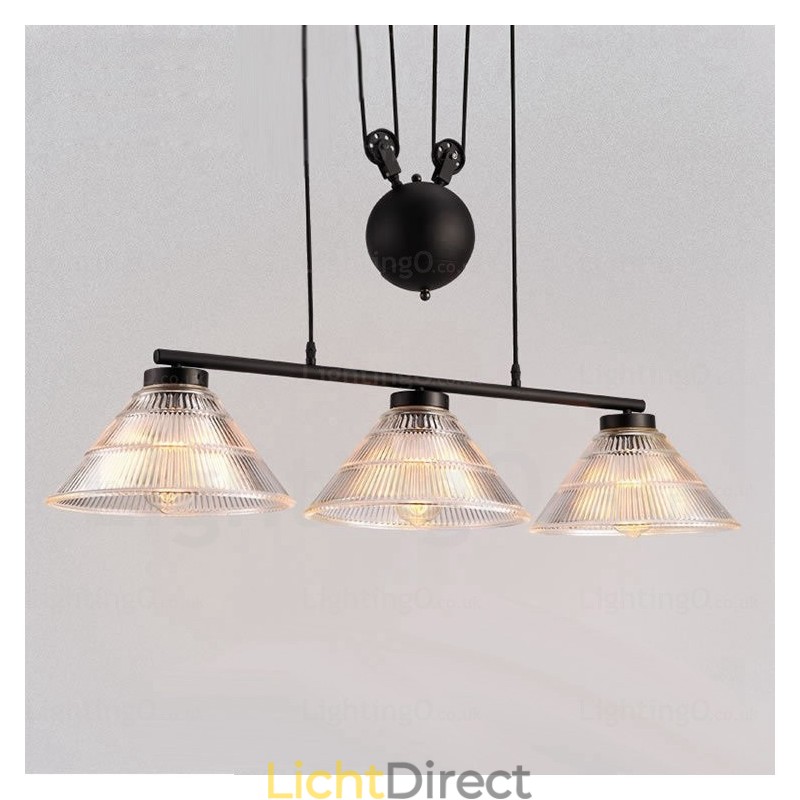 2-lichts moderne, eigentijdse hanglamp met glazen kap