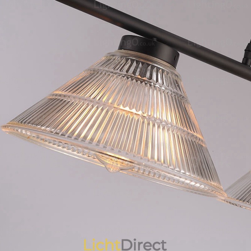 2-lichts moderne, eigentijdse hanglamp met glazen kap