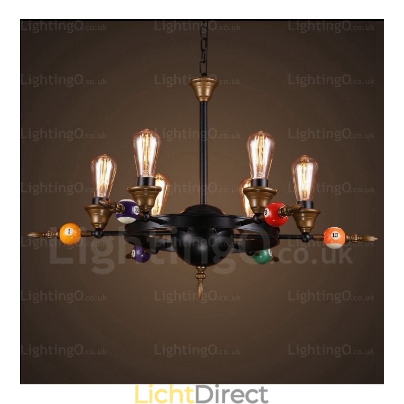 4-lichts landelijke rustieke vintage retro hanglamp