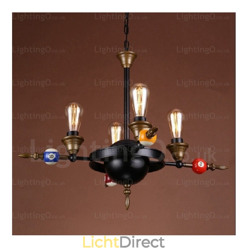 4-lichts landelijke rustieke vintage retro hanglamp