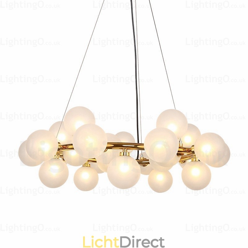 25-lichts Scandinavische hanglamp met glazen kap