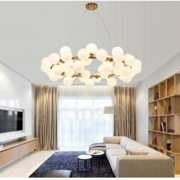 25-lichts Scandinavische hanglamp met glazen kap