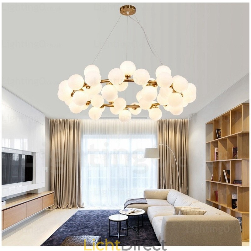 25-lichts Scandinavische hanglamp met glazen kap