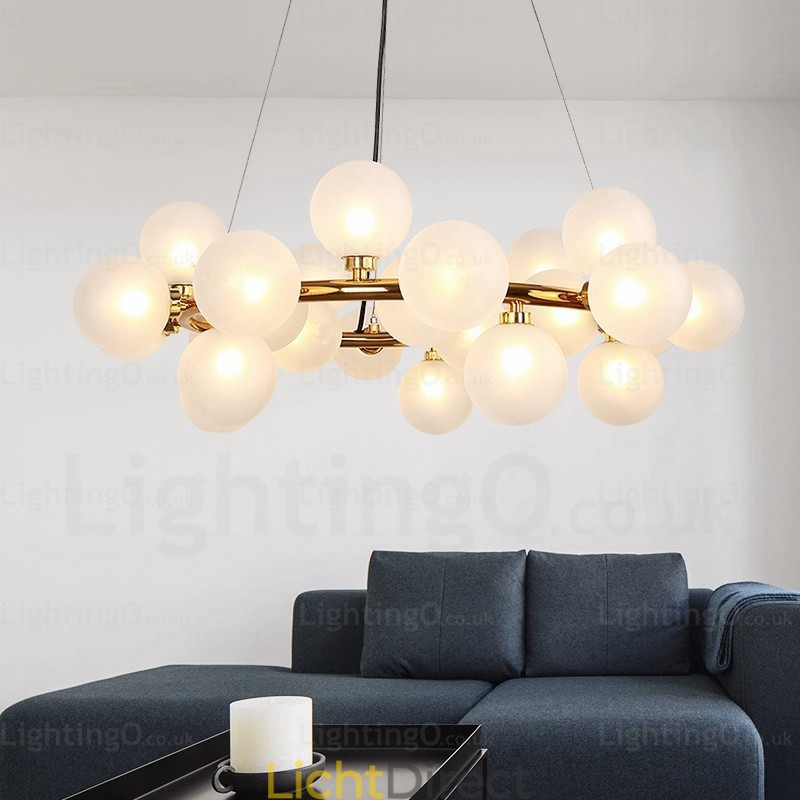 25-lichts Scandinavische hanglamp met glazen kap