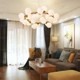 25-lichts Scandinavische hanglamp met glazen kap