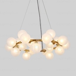 25-lichts Scandinavische hanglamp met glazen kap