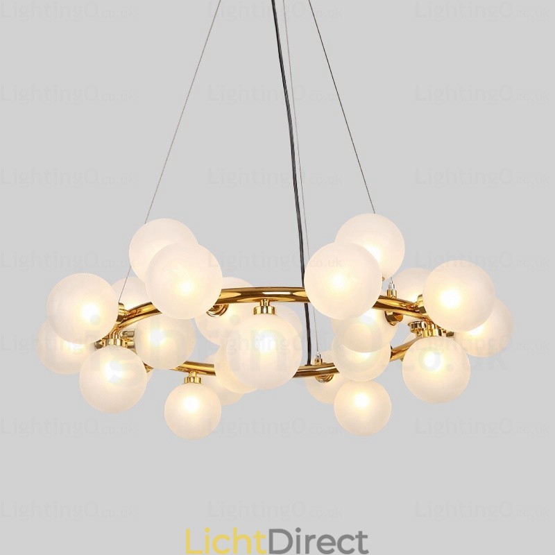 25-lichts Scandinavische hanglamp met glazen kap