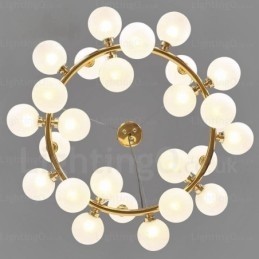 25-lichts Scandinavische hanglamp met glazen kap
