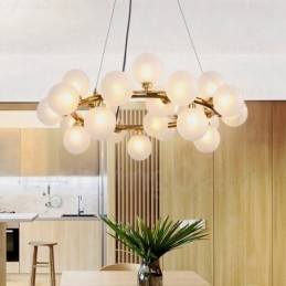 25-lichts Scandinavische hanglamp met glazen kap