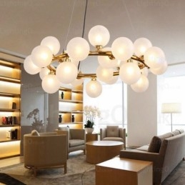 25-lichts Scandinavische hanglamp met glazen kap