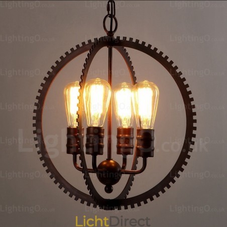 4-lichts vintage retro hanglamp 4-lichts vintage retro hanglamp