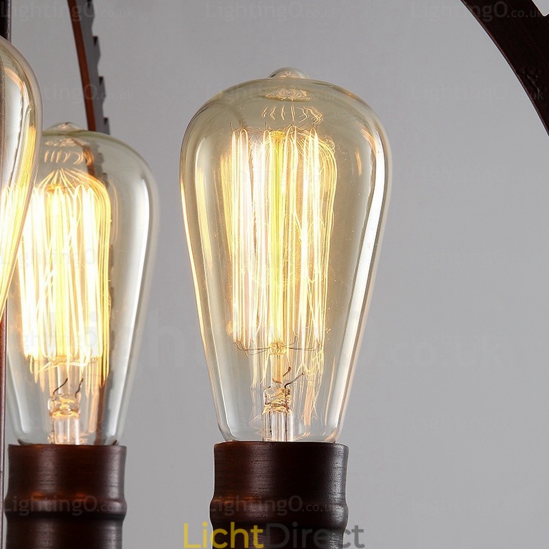 4-lichts vintage retro hanglamp