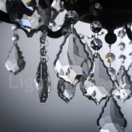 6 Lichts Diameter 60CM Vintage Kristal Schilderij Metalen Kroonluchter Roestig IJzer Kleur Hanglamp