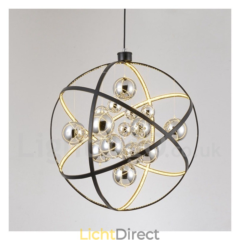 Diameter 50CM 80CM Vintage Globe Kroonluchter Roestige Kleur Hanglamp