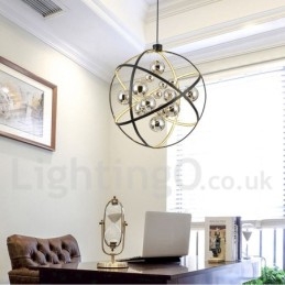 Diameter 50CM 80CM Vintage Globe Kroonluchter Roestige Kleur Hanglamp