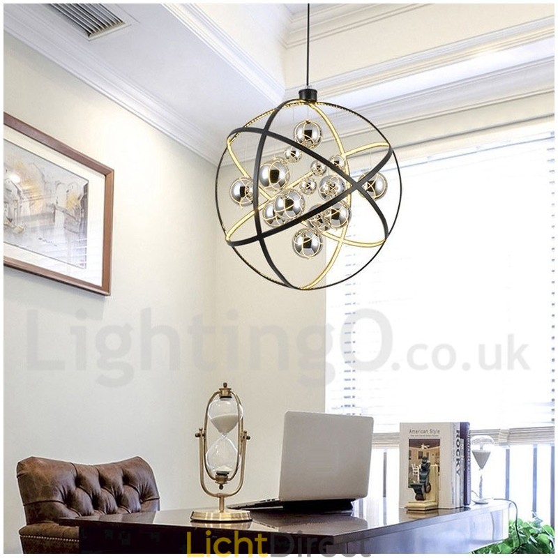 Diameter 50CM 80CM Vintage Globe Kroonluchter Roestige Kleur Hanglamp