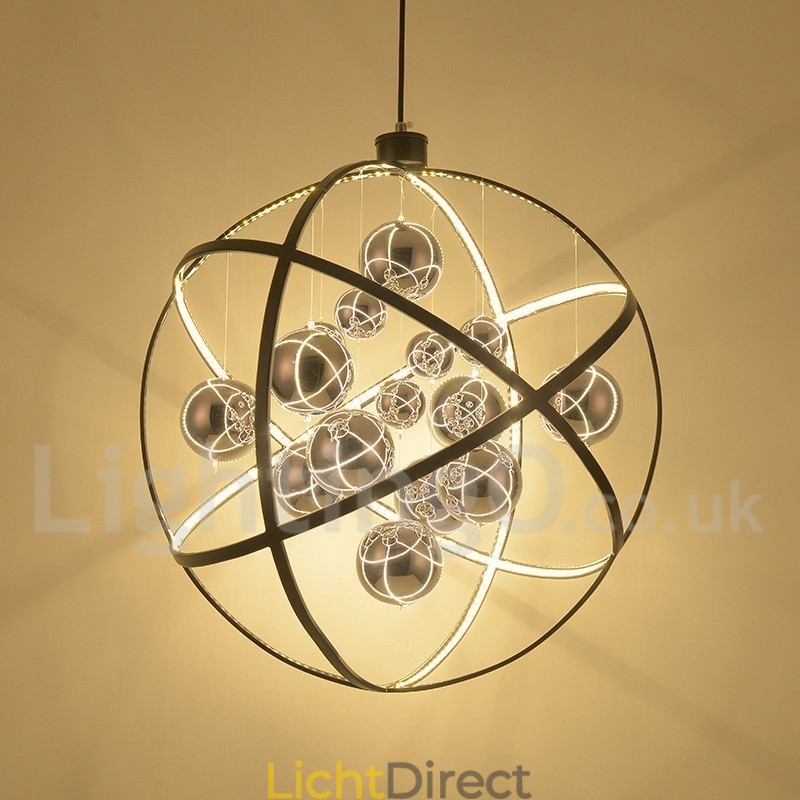 Diameter 50CM 80CM Vintage Globe Kroonluchter Roestige Kleur Hanglamp