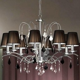 Stoffen lampenkap kristallen kroonluchter 8 lampen