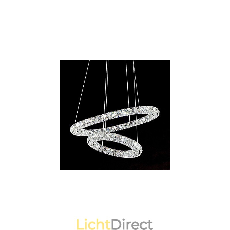 Kristallen hanglamp verlichting moderne 2 ringen drie zijden K9 kristal binnen plafondlampen lampen armaturen