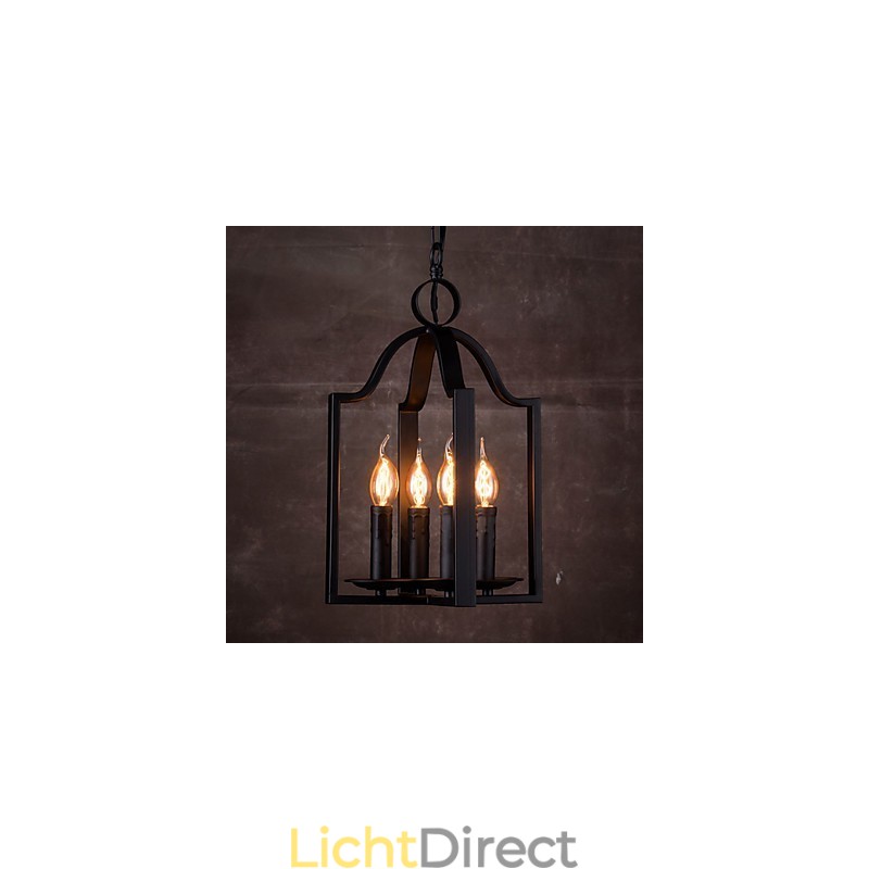 4-lichts vintage minimalistische ijzeren schilderij hanglamp