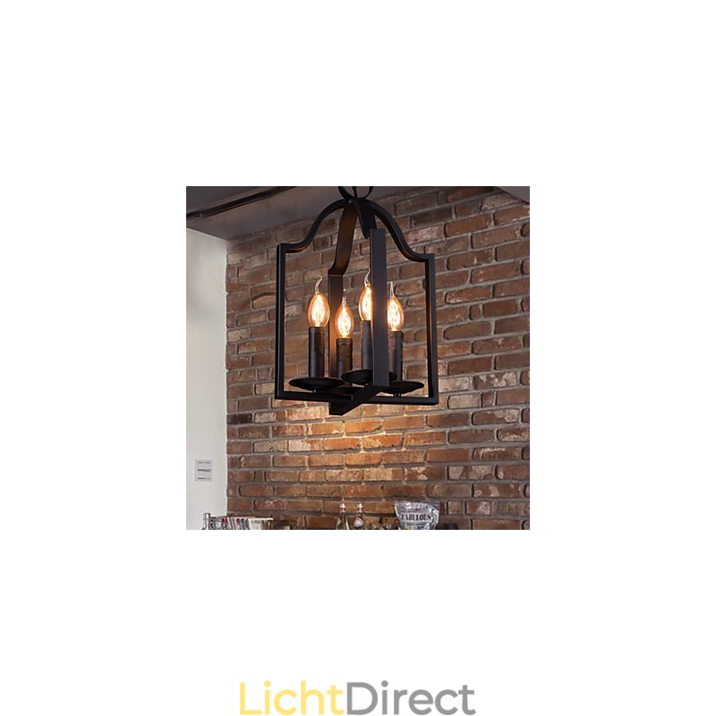 4-lichts vintage minimalistische ijzeren schilderij hanglamp