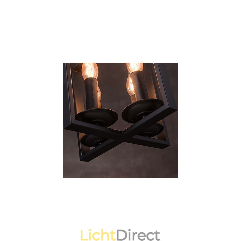 4-lichts vintage minimalistische ijzeren schilderij hanglamp