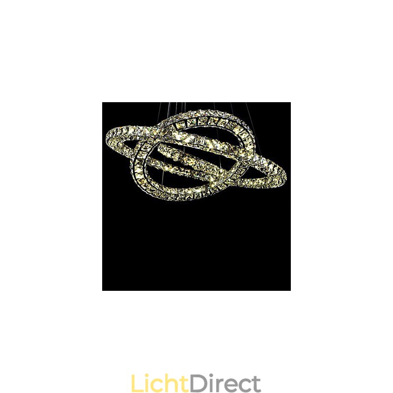 Kristallen hanglamp verlichting moderne 2 ringen drie zijden K9 kristal binnen plafondlampen lampen armaturen