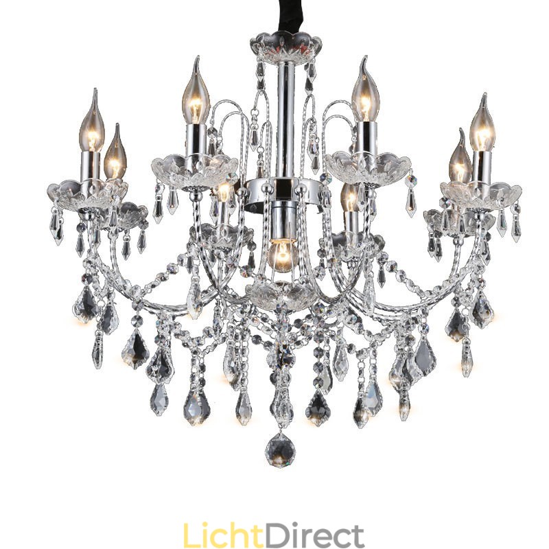 Elegante kristallen kroonluchter met 9 lampen