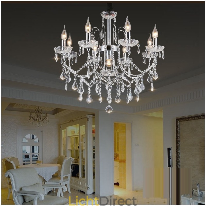 Elegante kristallen kroonluchter met 9 lampen