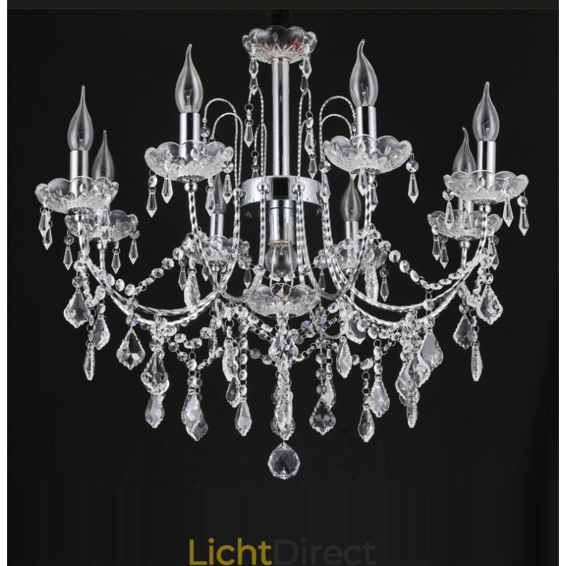 Elegante kristallen kroonluchter met 9 lampen