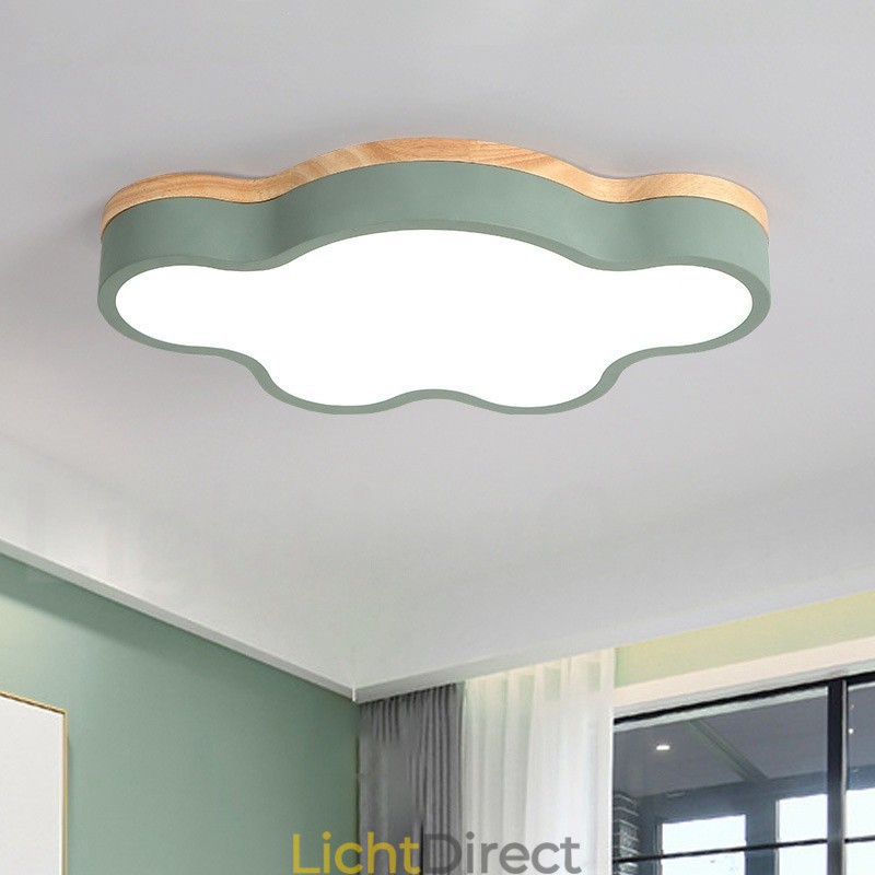 Macaron Multicolor Modern Hedendaagse Stalen Plafondlamp met Houten Plafondlamp
