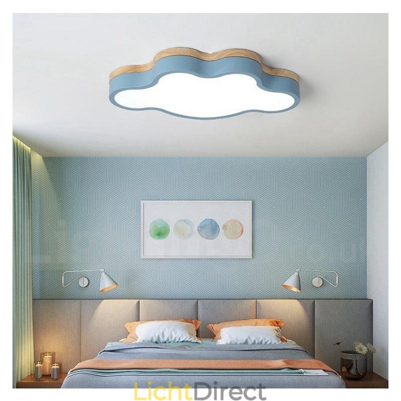 Macaron Multicolor Modern Hedendaagse Stalen Plafondlamp met Houten Plafondlamp