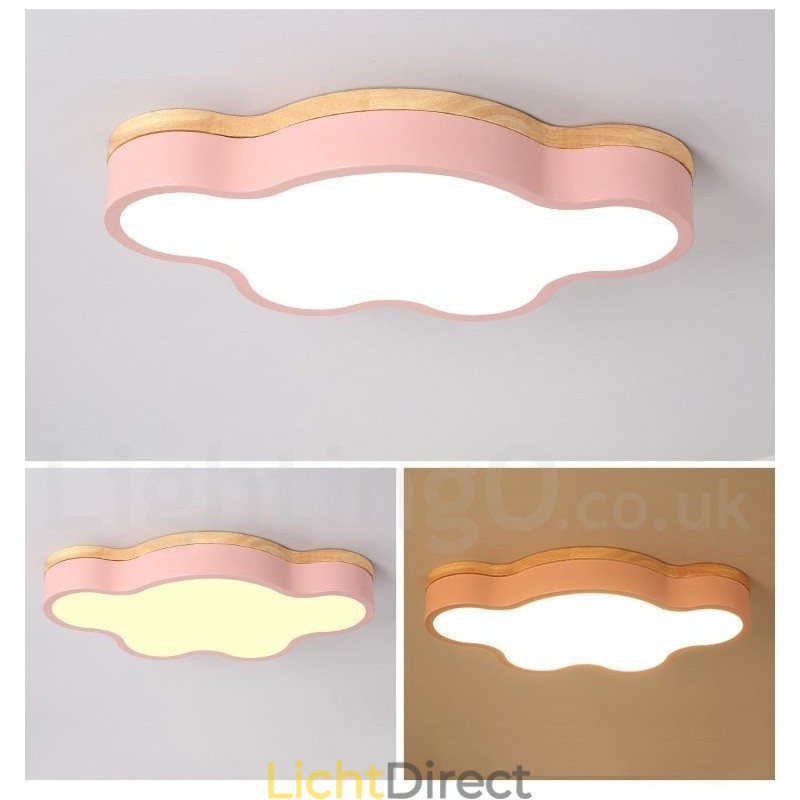 Macaron Multicolor Modern Hedendaagse Stalen Plafondlamp met Houten Plafondlamp