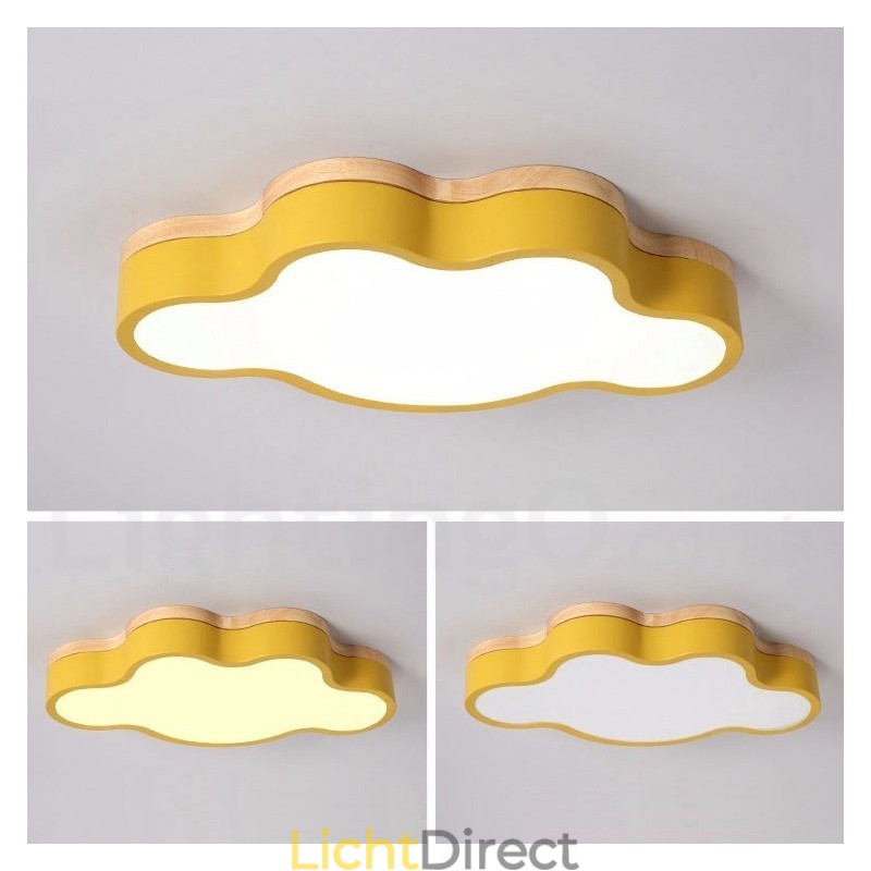 Macaron Multicolor Modern Hedendaagse Stalen Plafondlamp met Houten Plafondlamp
